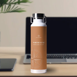 Warm Amber Compass Mental Health Logo ウォーターボトル