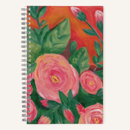 Warm and Rosey spiral notebook ノートブック (正面)