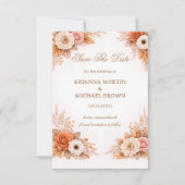 Warm Autumn Floral Announcement セーブザデート (正面)