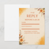 Warm Autumn Floral Elegant 出欠カード (正面/裏面)