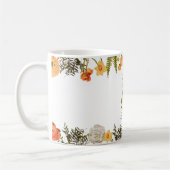 Warm Autumn Floral Monogram 'E' Initial Mug コーヒーマグカップ (左)