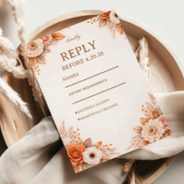 Warm Autumn Floral Response 出欠カード