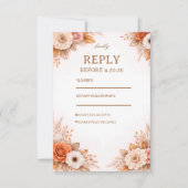 Warm Autumn Floral Response 出欠カード (正面)