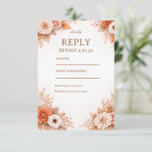 Warm Autumn Floral Response 出欠カード (スタンド正面)