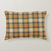 Warm Autumn Harvest Tartan Plaid Pattern アクセントクッション (正面)