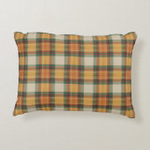 Warm Autumn Harvest Tartan Plaid Pattern アクセントクッション (裏面)