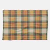 Warm Autumn Harvest Tartan Plaid Pattern キッチンタオル (横)