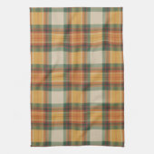 Warm Autumn Harvest Tartan Plaid Pattern キッチンタオル (縦)