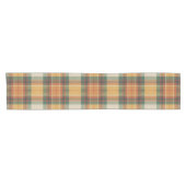 Warm Autumn Harvest Tartan Plaid Pattern ショートテーブルランナー (横)