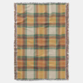 Warm Autumn Harvest Tartan Plaid Pattern スローブランケット (正面縦)