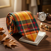 Warm Autumn Harvest Tartan Plaid Pattern ネクタイ