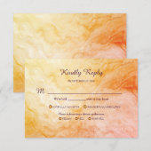 Warm Autumn Marble Response Card 出欠カード (正面/裏面)