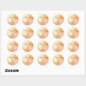 Warm Autumn Marble Wedding Sticker ラウンドシール (シート)