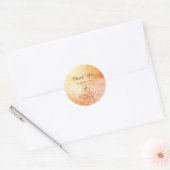 Warm Autumn Marble Wedding Sticker ラウンドシール (封筒)