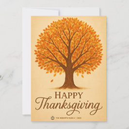 Warm Autumn Tree Happy Thanksgiving Greeting Card シーズンカード