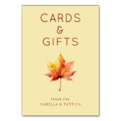 Warm Autumn Watercolor Maple Leaf テーブルナンバー (裏面)