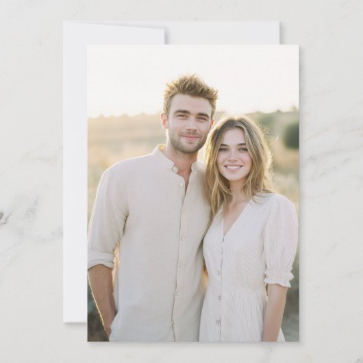 Warm Beige Casual Photo 招待状 (正面)