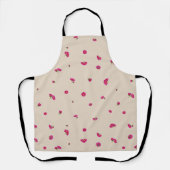 Warm Beige Deep Pink Cosmos Floral Pattern エプロン (正面)
