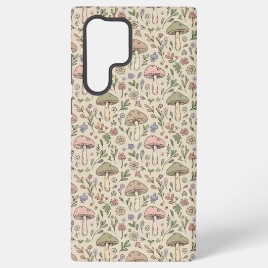 Warm Beige Fungi Seamless Pattern Samsung Galaxyケース (裏面)