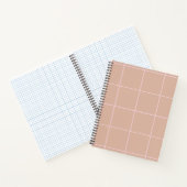 Warm Beige Grid Pattern Minimal Soft Check Design ノートブック (内部)