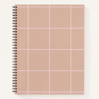 Warm Beige Grid Pattern Minimal Soft Check Design ノートブック