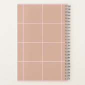 Warm Beige Grid Pattern Minimal Soft Check Design ノートブック (裏面)