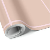 Warm Beige Grid Pattern Minimal Soft Check Design ラッピングペーパー (ロールコーナー)