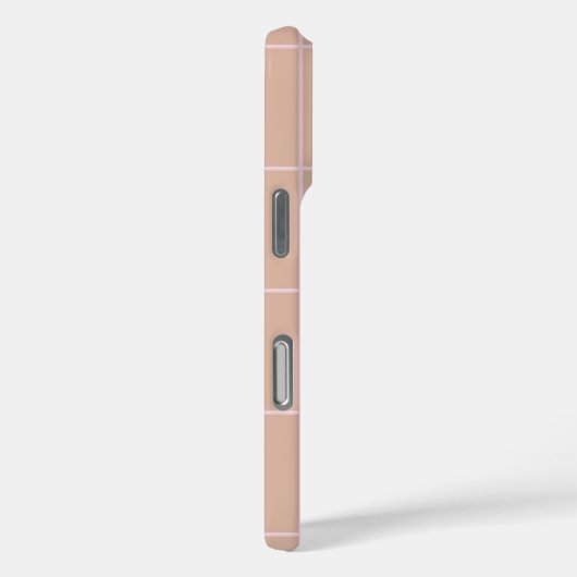 Warm Beige Grid Pattern Minimal Soft Check Design Case-Mate iPhoneケース (裏面 / 右)