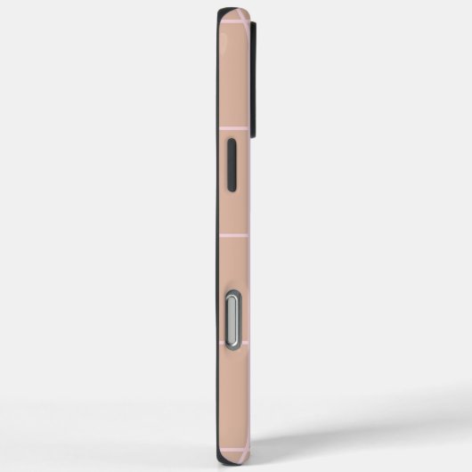 Warm Beige Grid Pattern Minimal Soft Check Design Case-Mate iPhoneケース (裏面 / 右)