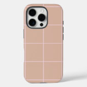 Warm Beige Grid Pattern Minimal Soft Check Design Case-Mate iPhoneケース (裏面)