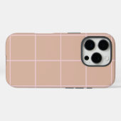 Warm Beige Grid Pattern Minimal Soft Check Design Case-Mate iPhoneケース (裏面 (横))