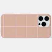 Warm Beige Grid Pattern Minimal Soft Check Design Case-Mate iPhoneケース (裏面 (横))
