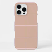 Warm Beige Grid Pattern Minimal Soft Check Design iPhoneケース (裏面)