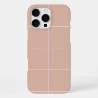Warm Beige Grid Pattern Minimal Soft Check Design iPhone 16 Pro Maxケース