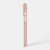 Warm Beige Grid Pattern Minimal Soft Check Design iPhone 16ケース (左側面)