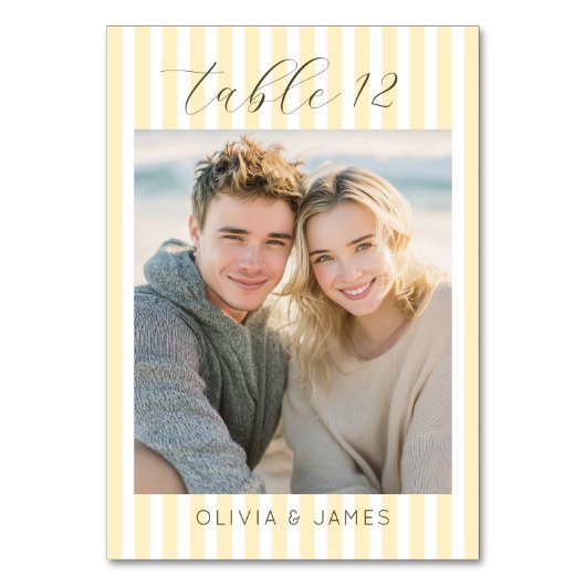 Warm Beige Minimalist Photo テーブルナンバー (正面)