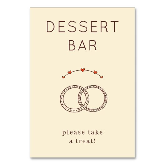 Warm Beige Minimalist Wedding Rings テーブルナンバー (正面)