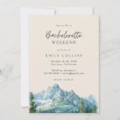 Warm Beige Mountain Country Bachelorette Weekend 招待状 (正面)