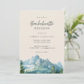 Warm Beige Mountain Country Bachelorette Weekend 招待状 (スタンド正面)