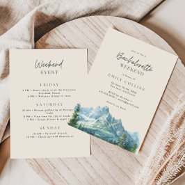 Warm Beige Mountain Country Bachelorette Weekend 招待状