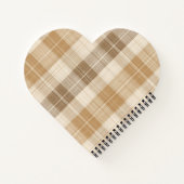 Warm Beige Plaid Linen Texture with Weaves ノートブック (裏面)