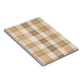Warm Beige Plaid Linen Texture with Weaves ノートブック (右側)