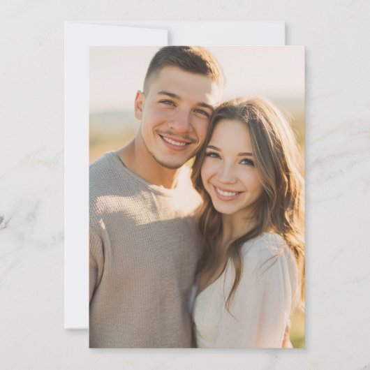 Warm Beige Realistic Photo 招待状 (正面)