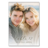 Warm Beige Romantic Photo テーブルナンバー (正面)