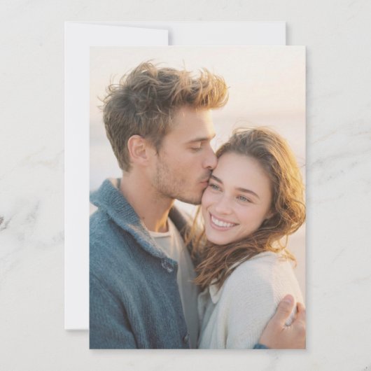 Warm Beige Romantic Photo 招待状 (正面)