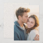 Warm Beige Romantic Photo 招待状 (正面/裏面)