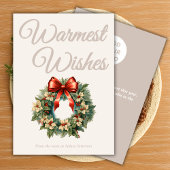 Warm Beige Script Christmas Card シーズンカード