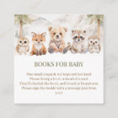 Warm Beige Woodland Books for Baby Shower Card エンクロージャーカード (正面)