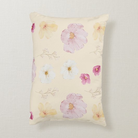 Warm Bloom Floral Throw Pillow Case アクセントクッション (裏面(縦))
