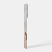 Warm Blush Organic Abstract with Modern Leaves iPhoneケース (右側面)